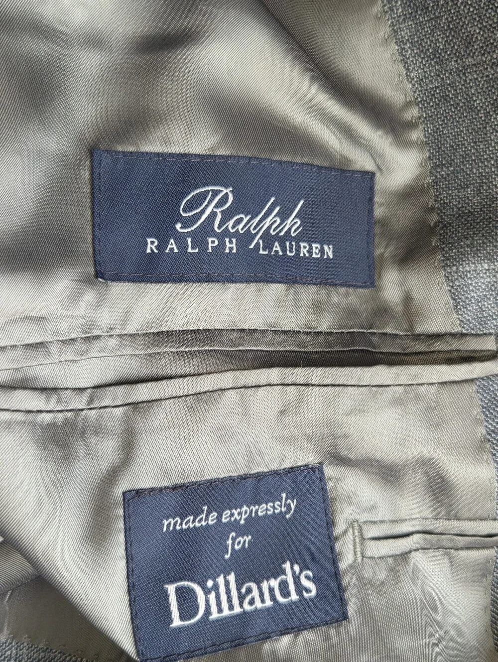 Ralph Lauren 48R Silk Wool Gray Plaid Blazer Old Money